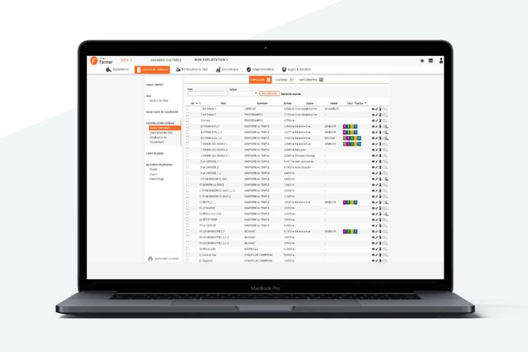 Simplifiez la gestion de votre parcellaire et optimisez la traçabilité de vos productions