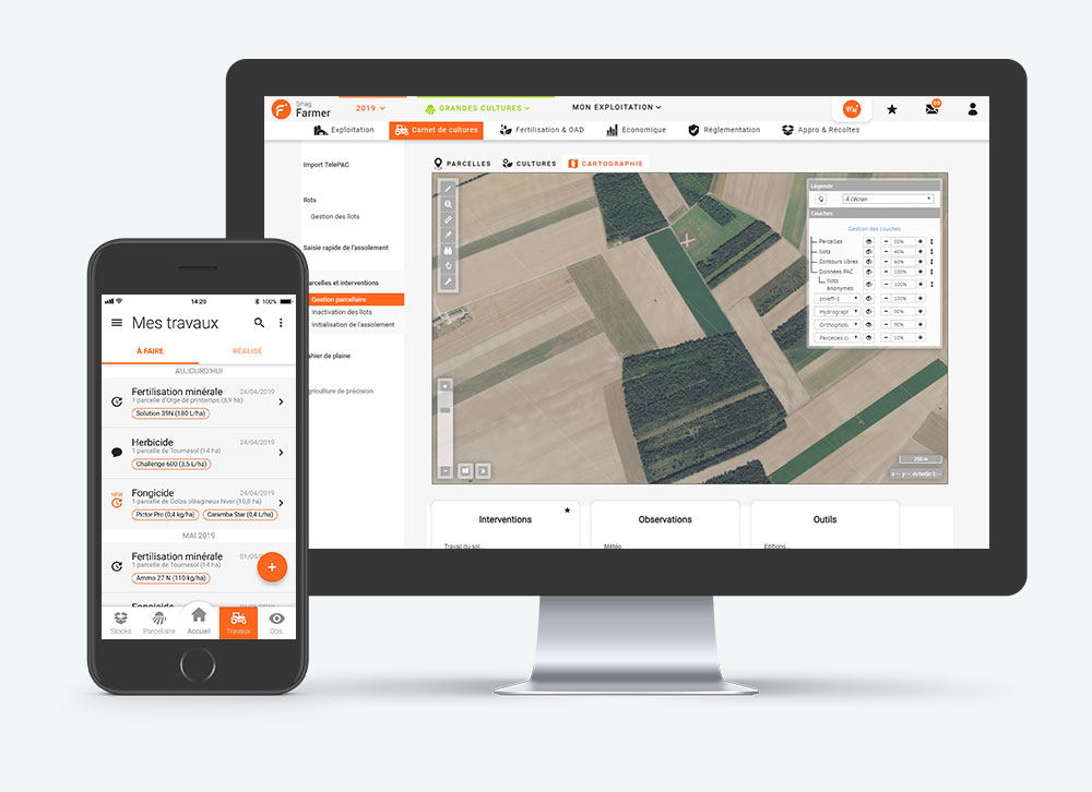 Avec Smag Farmer, simplifiez la gestion de votre parcellaire et optimisez la traçabilité de vos productions