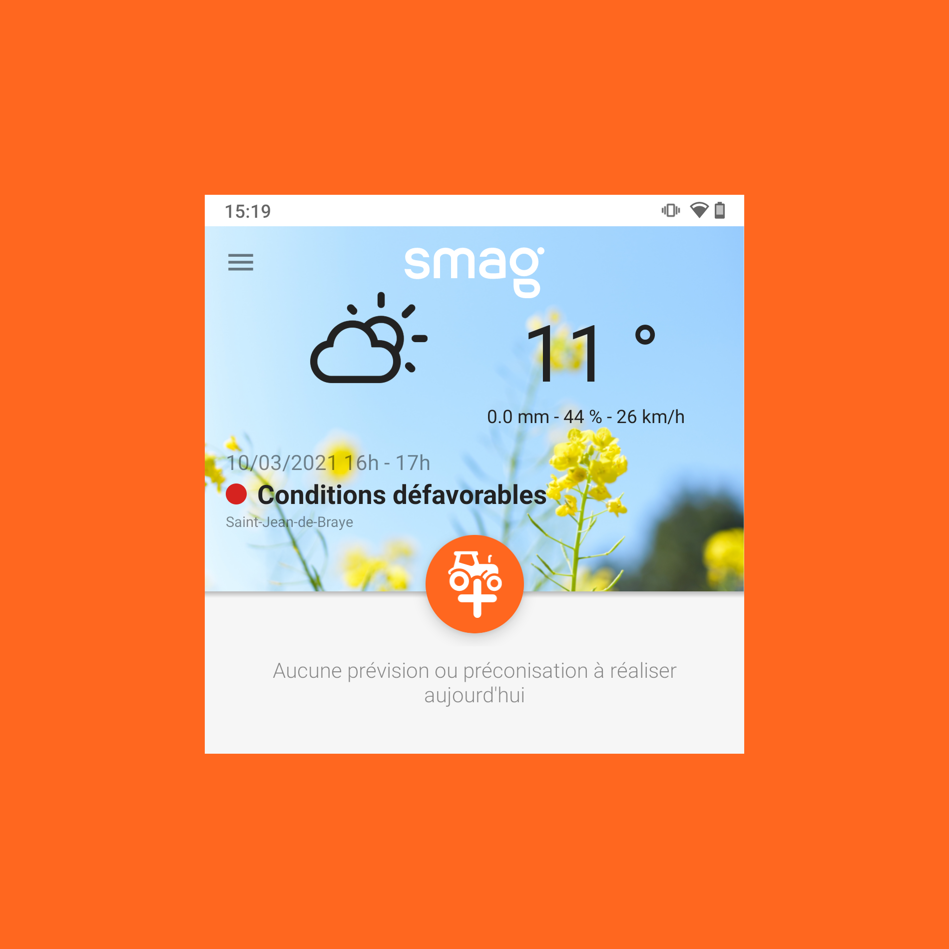 Un algorithme pour vous aider à intervenir <Br> ... ou non, <Br> sur vos parcelles