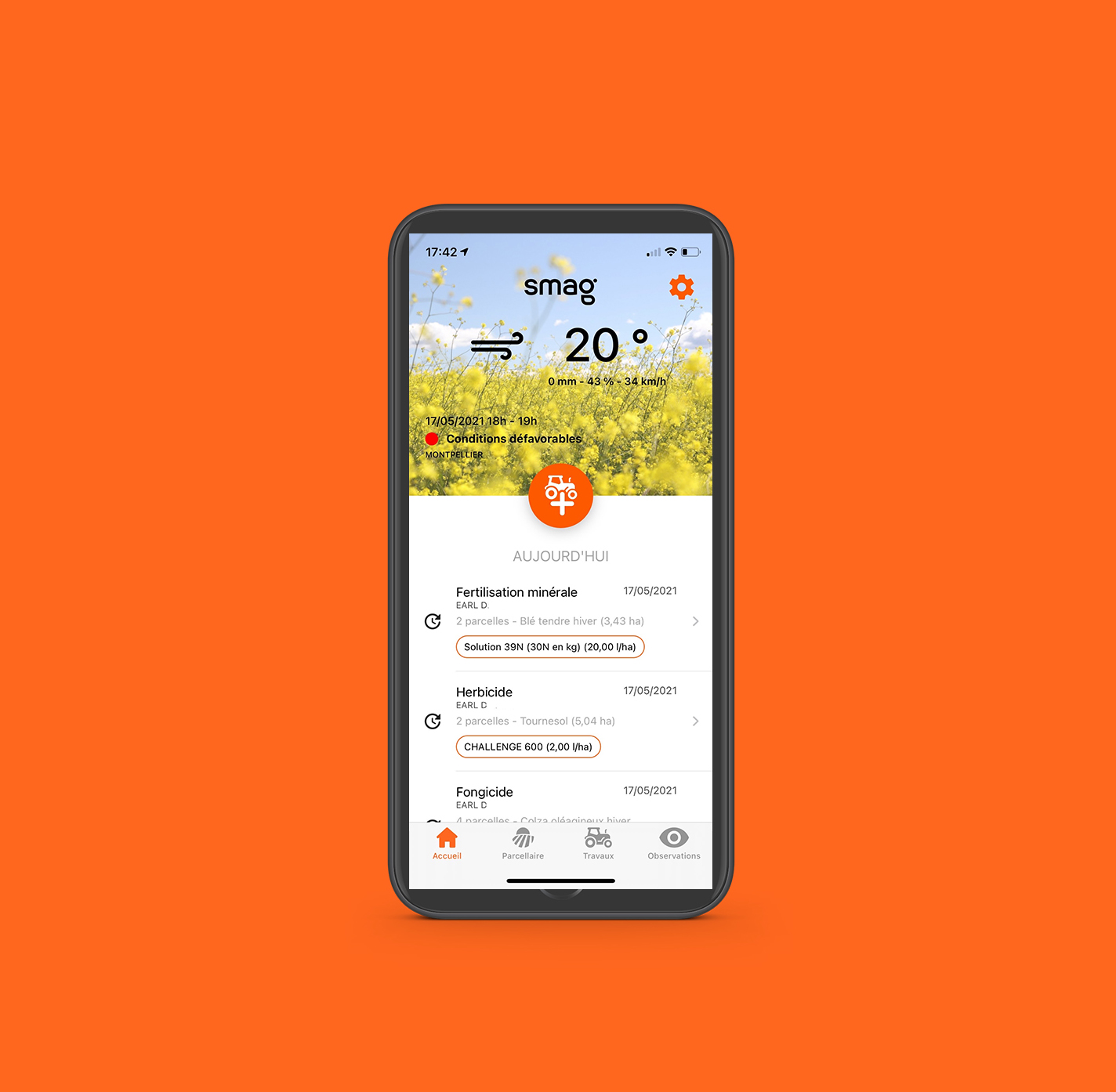 Avec l’application Smag Farmer, bénéficiez d’un service de météo agricole géolocalisée