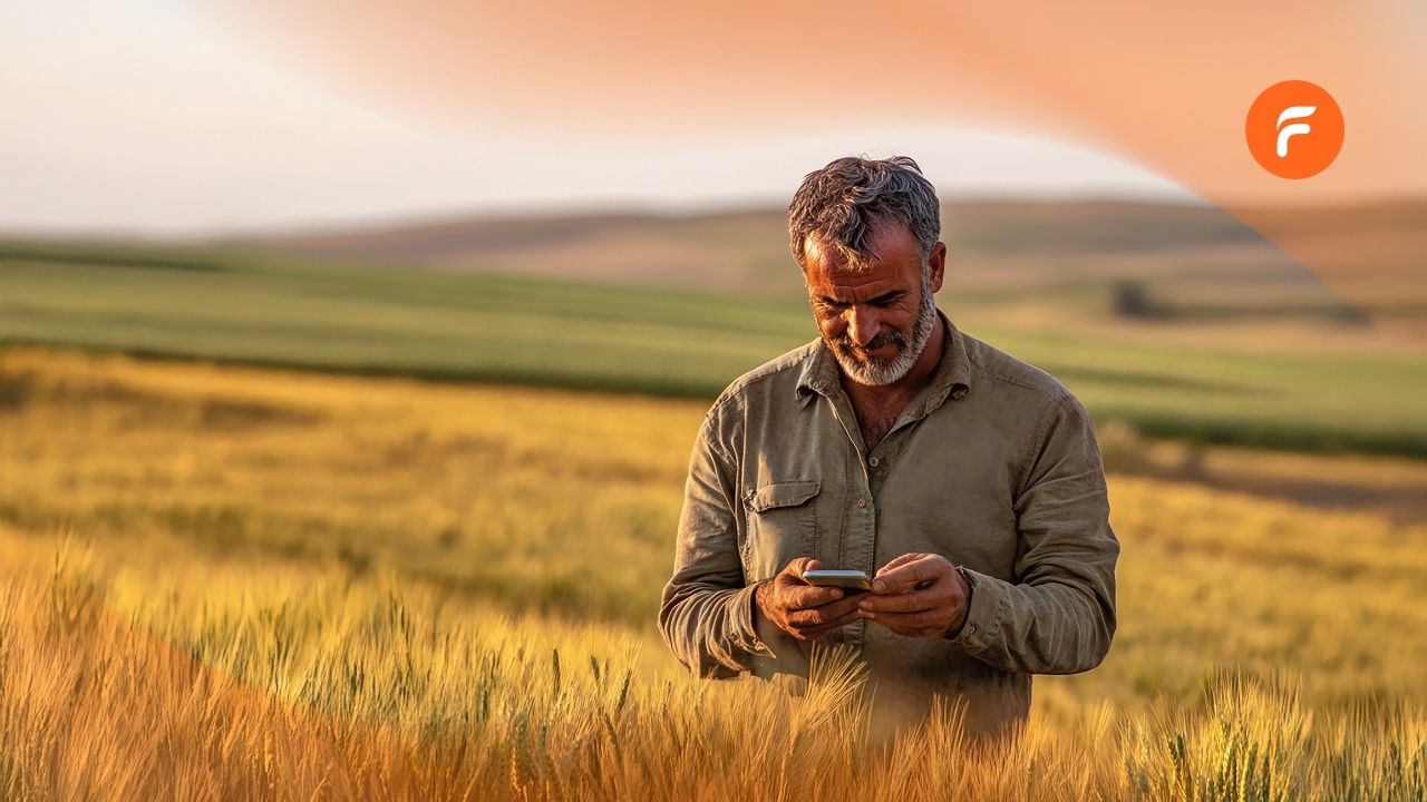 Agriculteur transmettant ses données Stat'Phyto26 depuis Smag Farmer